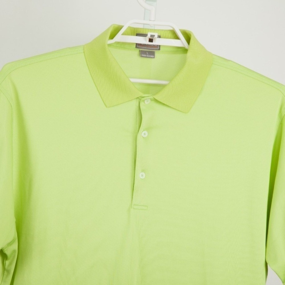 Fennec Polo Shirt Mens Large Lime Green Short Sleeve Performance Stretch Golf